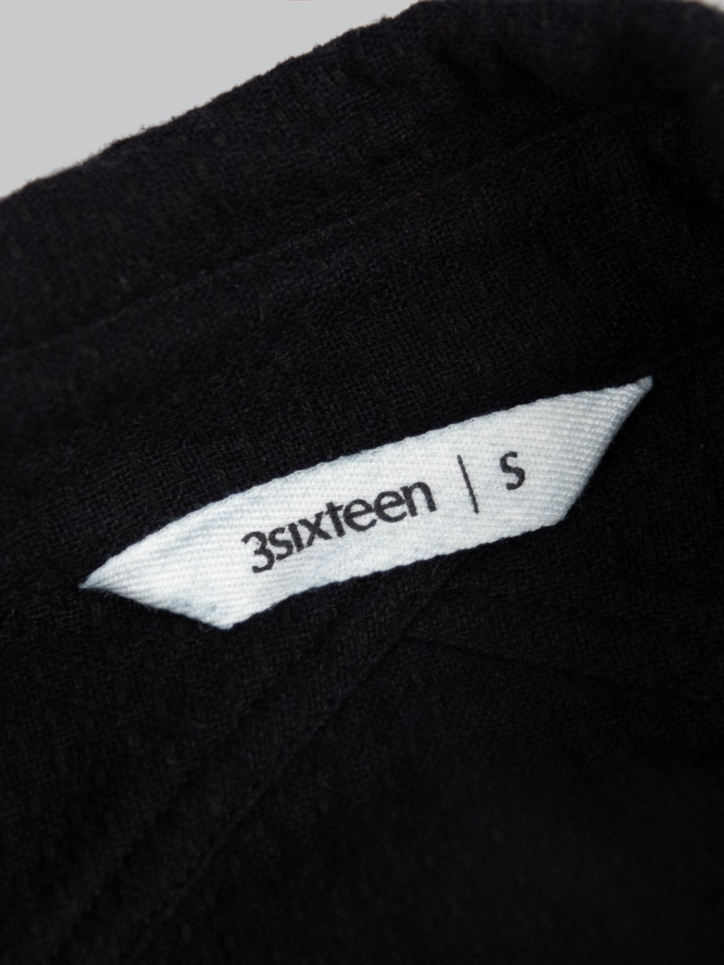 3sixteen CPO Shirt black Sashiko brand size interior tag