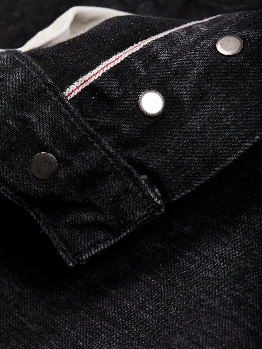 3sixteen CT 220x Classic Tapered Stonewashed Double Black selvedge interior