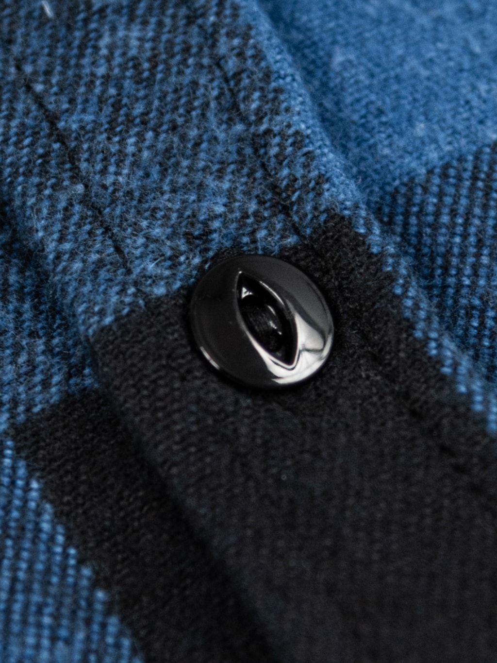 3sixteen Crosscut Flannel Indigo Buffalo Plaid black fisheye metal buttons