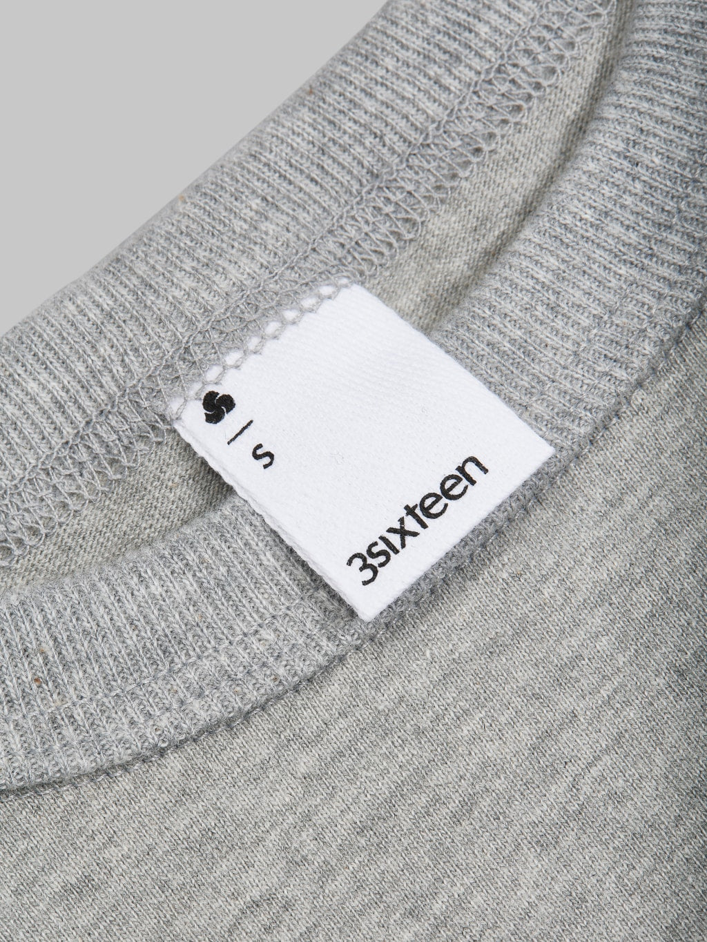 3sixteen Heavyweight TShirt Heather grey 2 Pack interior label