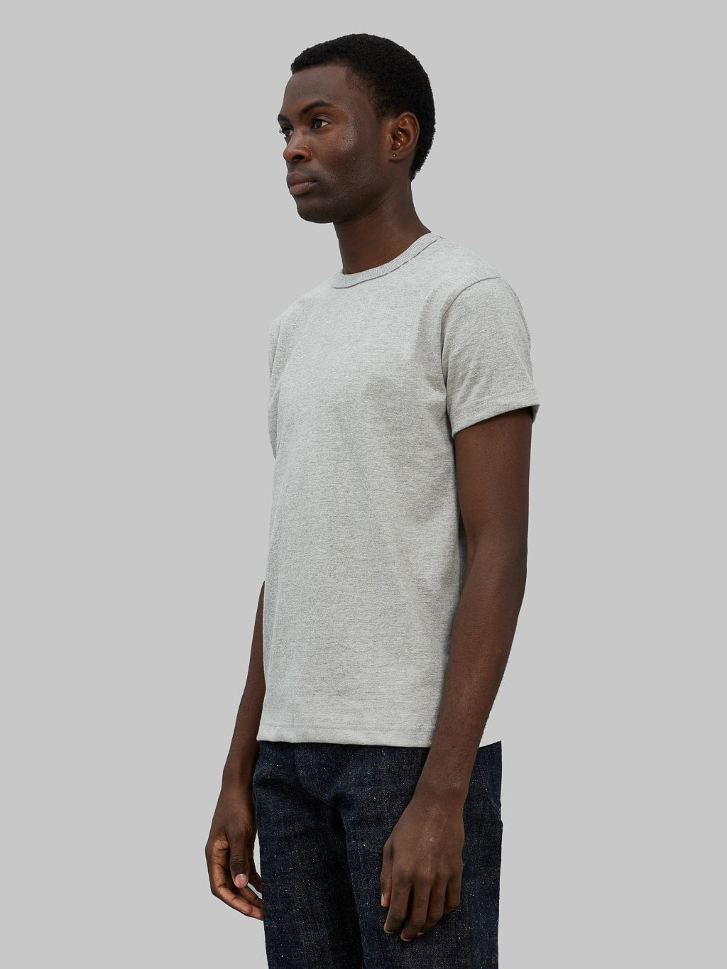 3sixteen Heavyweight TShirt Heather grey 2 Pack model side fit