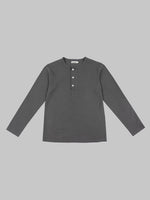 Freenote Cloth 13 Ounce Henley Long Sleeve Midnight grey front
