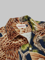Freenote Cloth Hawaiian Navy Hawk Shirt collar