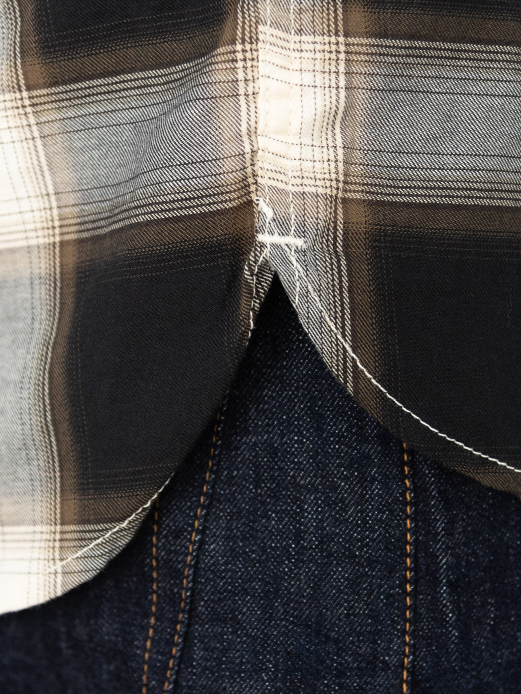 Freenote Cloth Lancaster Black Shadow Plaid Shirt 100 cotton