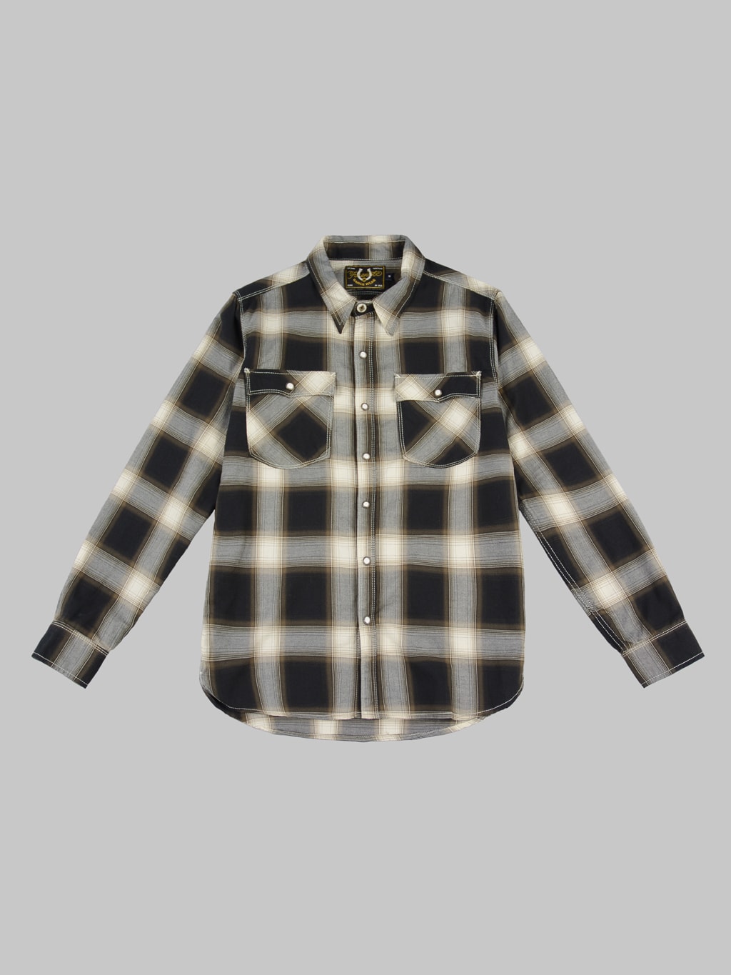 Freenote Cloth Lancaster Black Shadow Plaid Shirt western style