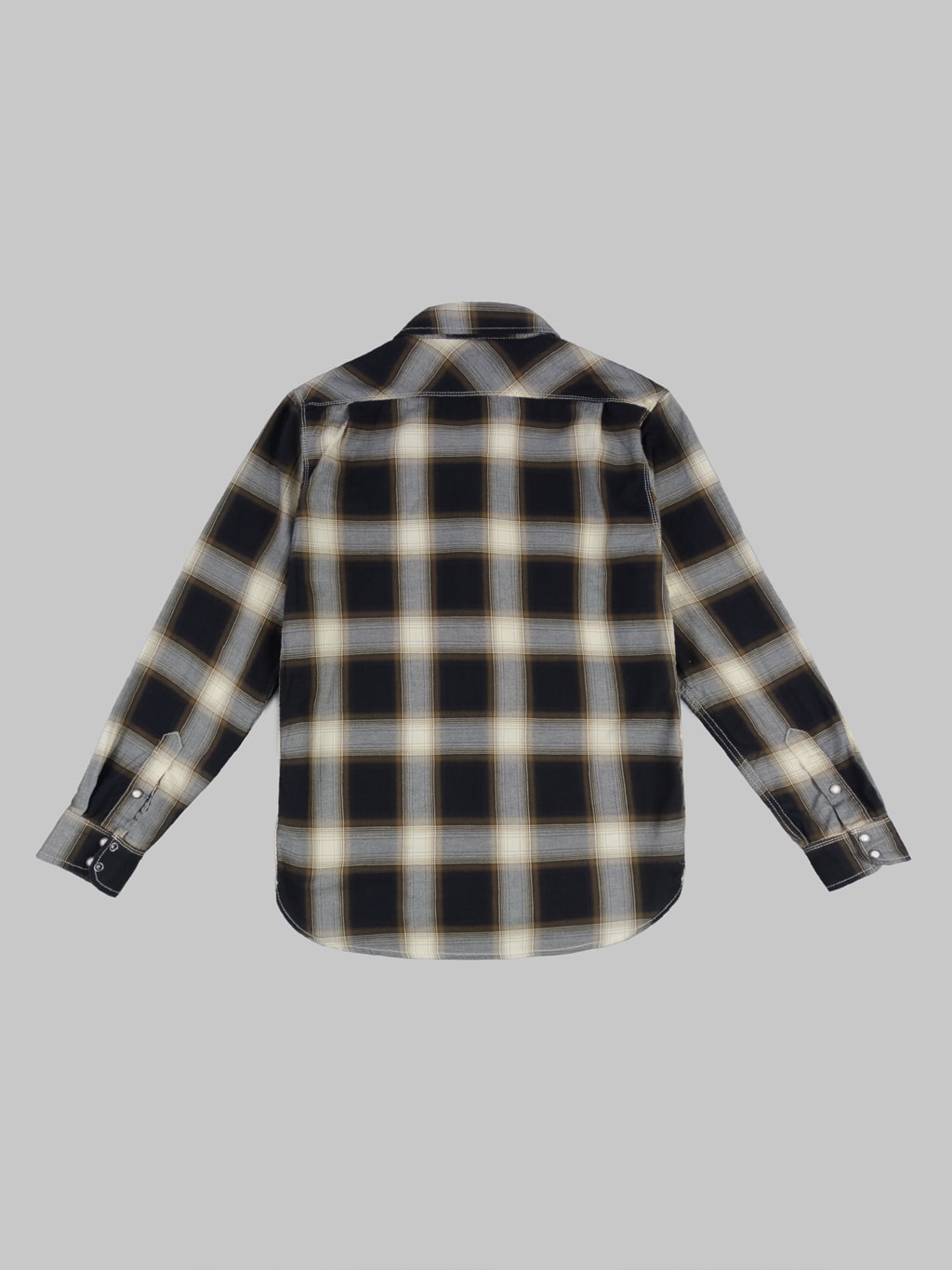 Freenote Cloth Lancaster Black Shadow Plaid Shirt back