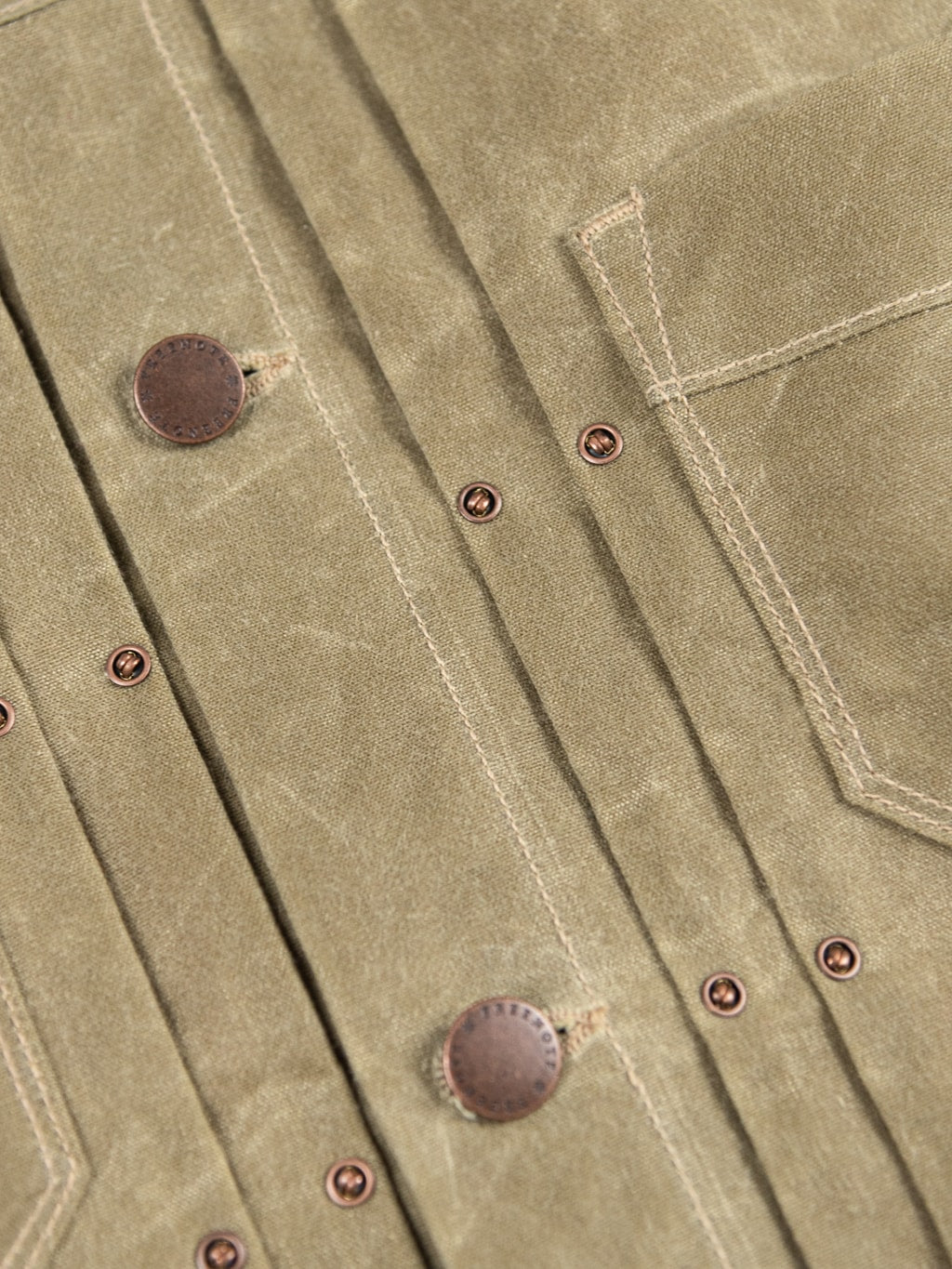 Freenote Cloth Riders Jacket Waxed Canvas Tobacco custom metal buttons