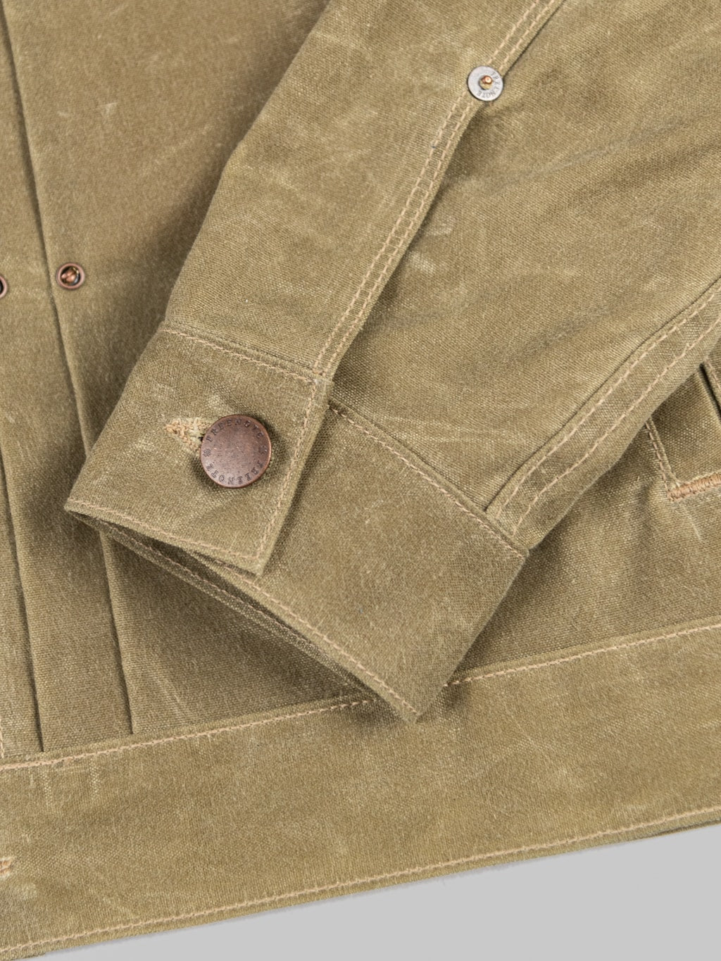 Freenote Cloth Riders Jacket Waxed Canvas Tobacco cuff