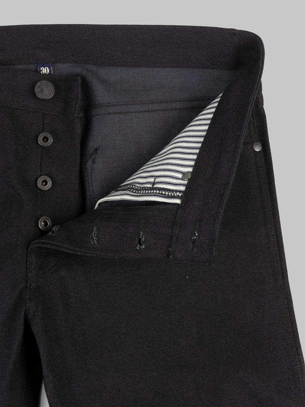 Freenote Cloth Rios Black Grey Japanese Denim Slim Straight Jeans interior