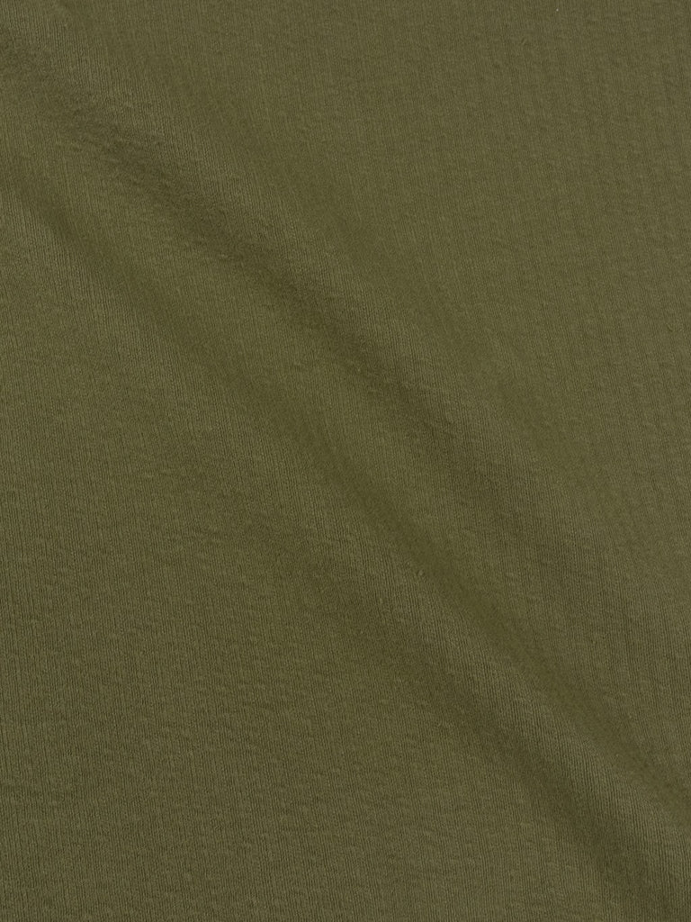 Loop Weft Double Face Jacquard crewneck Thermal army olive texture