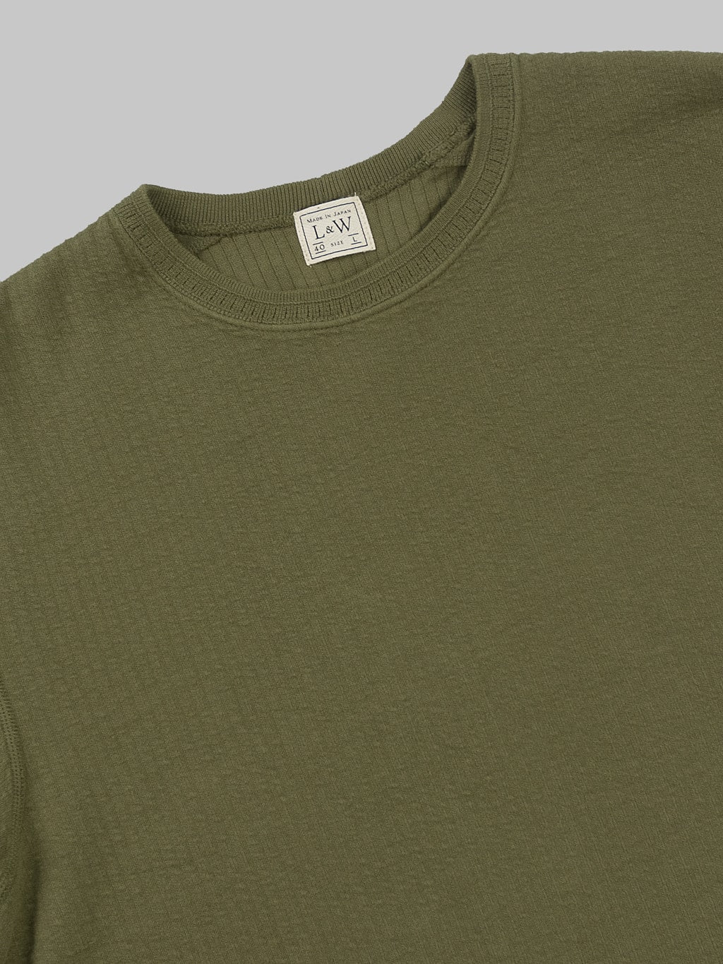 Loop & Weft Double Face Jacquard Crewneck Thermal Army Olive