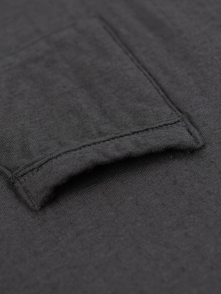 Loop and Weft Knit Pocket Crewneck TShirt antique black pocket detail