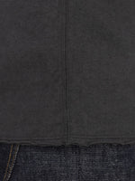 Loop and Weft Dual Layered Knit Pocket Crewneck TShirt antique black raw