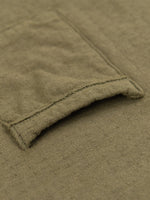 Loop and Weft Dual Layered Knit pocket TShirt olive pocket closeup