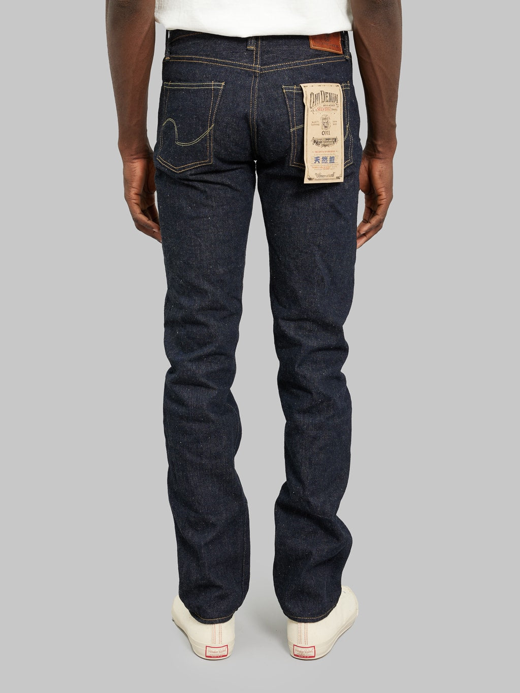 ONI 525 Natural Indigo Rope Dyeing Denim Classic Straight Jeans back fit