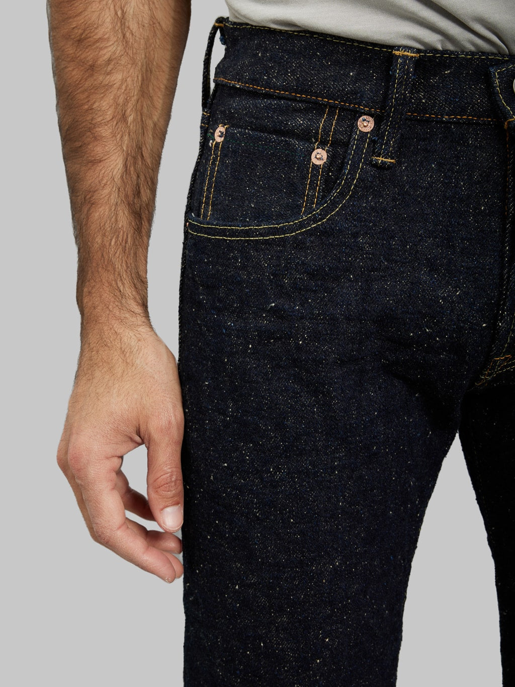 ONI Denim 544 Asphalt 20oz Stylish Tapered Jeans  front pocket