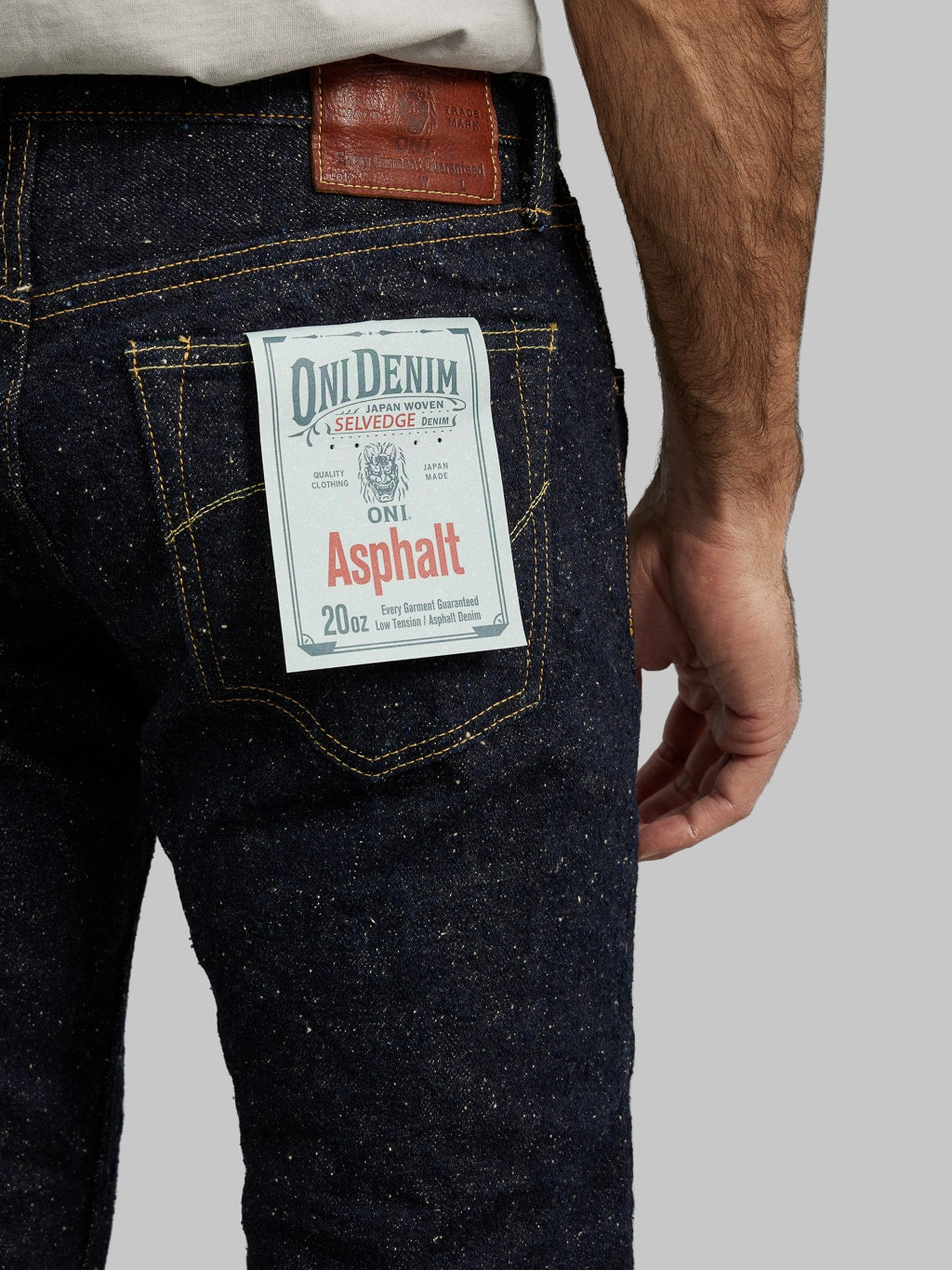ONI Denim 544 Asphalt 20oz Stylish Tapered Jeans pocket flasher