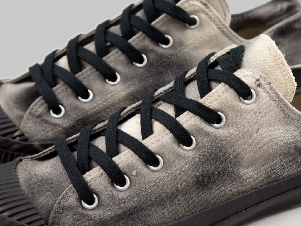 Pras Shellcap Low Sneakers Mura uneven dye gray x black laces