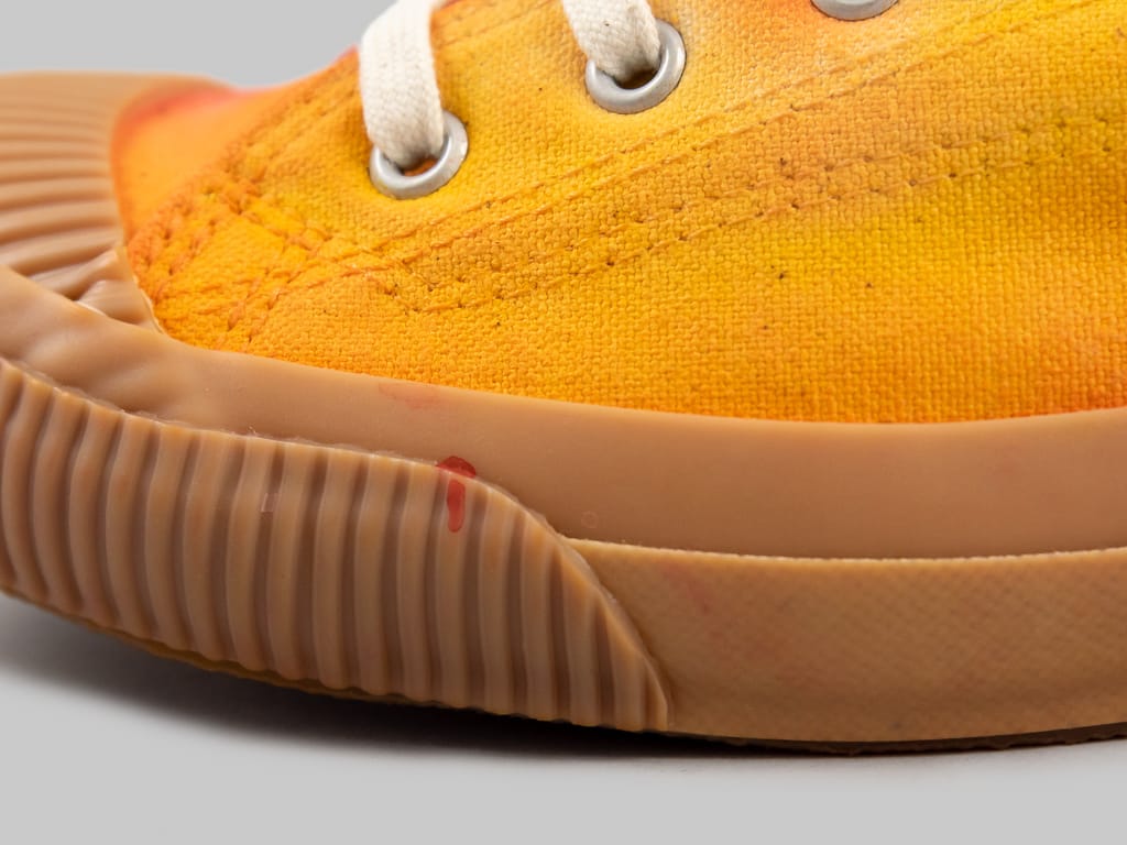 Pras Shellcap LowSneakers Mura uneven dye orange x gum vulcanized sole