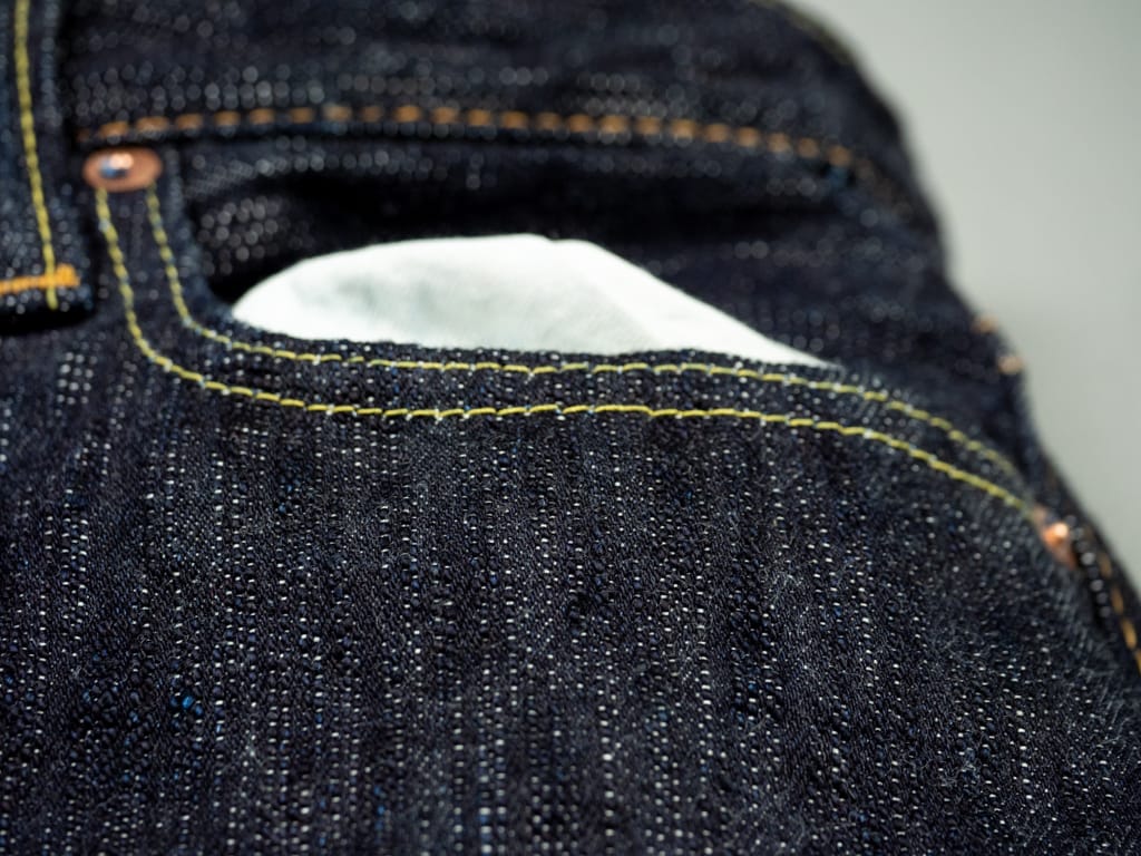 Pure Blue Japan EX-019 Extra Slub 17oz Jeans front pocket