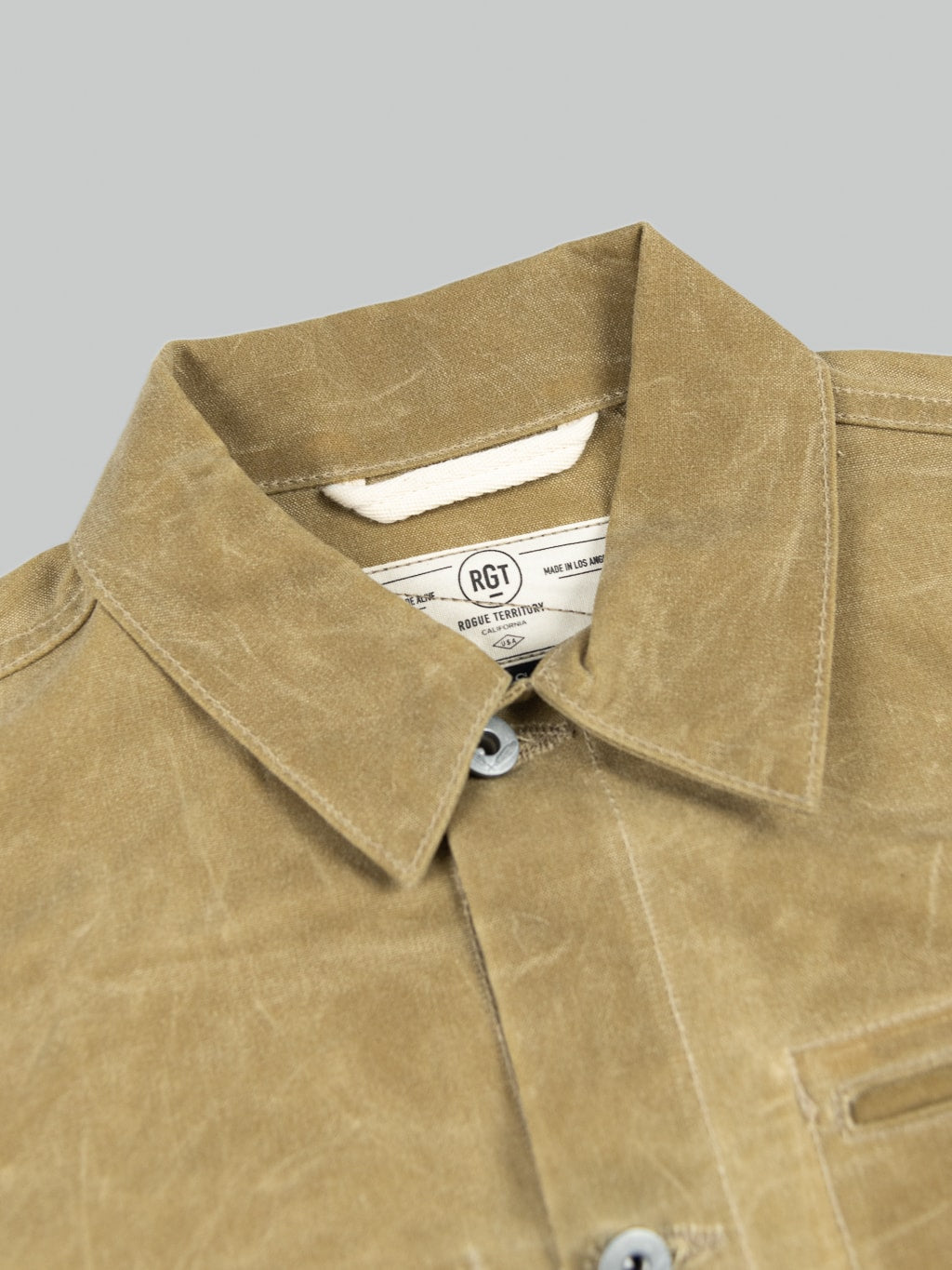Rogue Territory Waxed Canvas Supply Jacket Tan Ridgeline collar