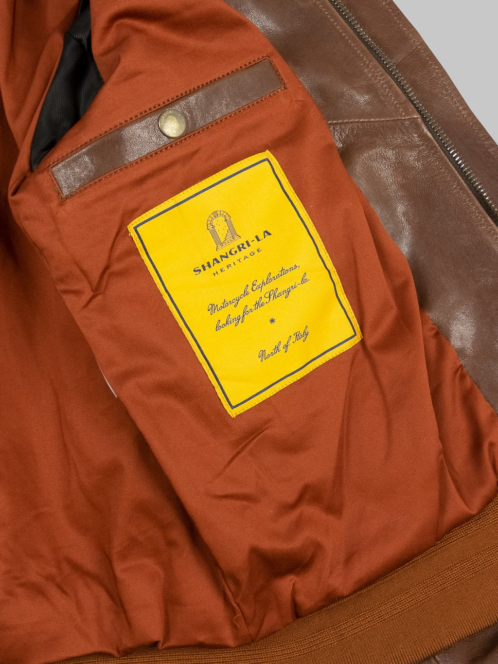 Shangri La Heritage Don Gentile A2 Seal Brown Flight Jacket interior pocket