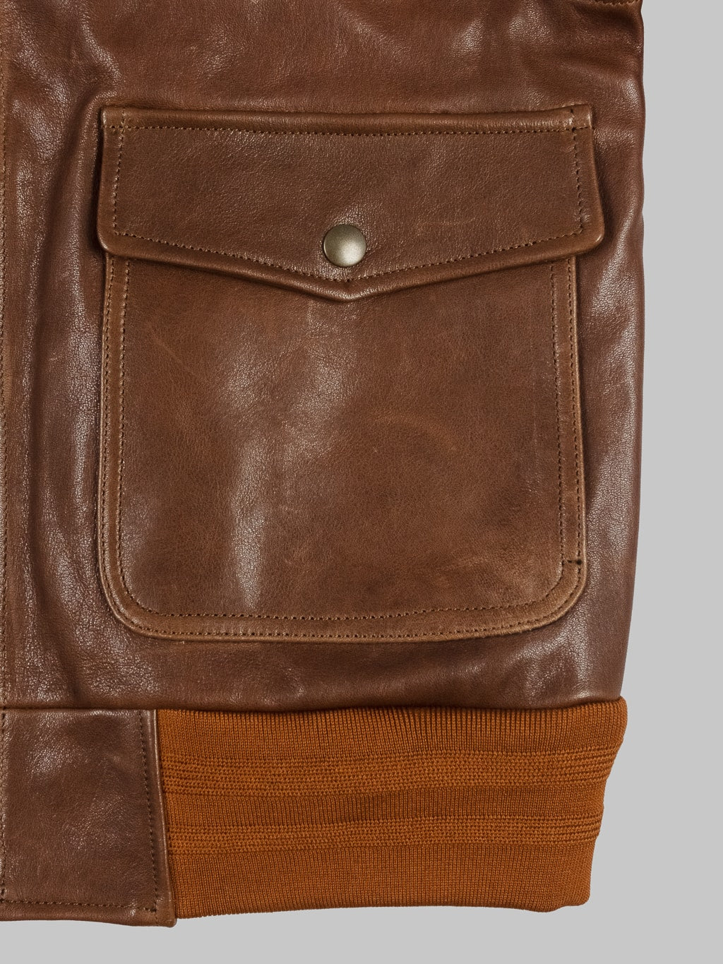 Shangri La Heritage Don Gentile A2 Seal Brown Flight Jacket flap patch pocket