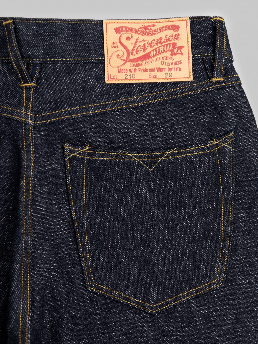 Stevenson Overall Big Sur 210 14oz Slim Tapered Jeans pocket detail