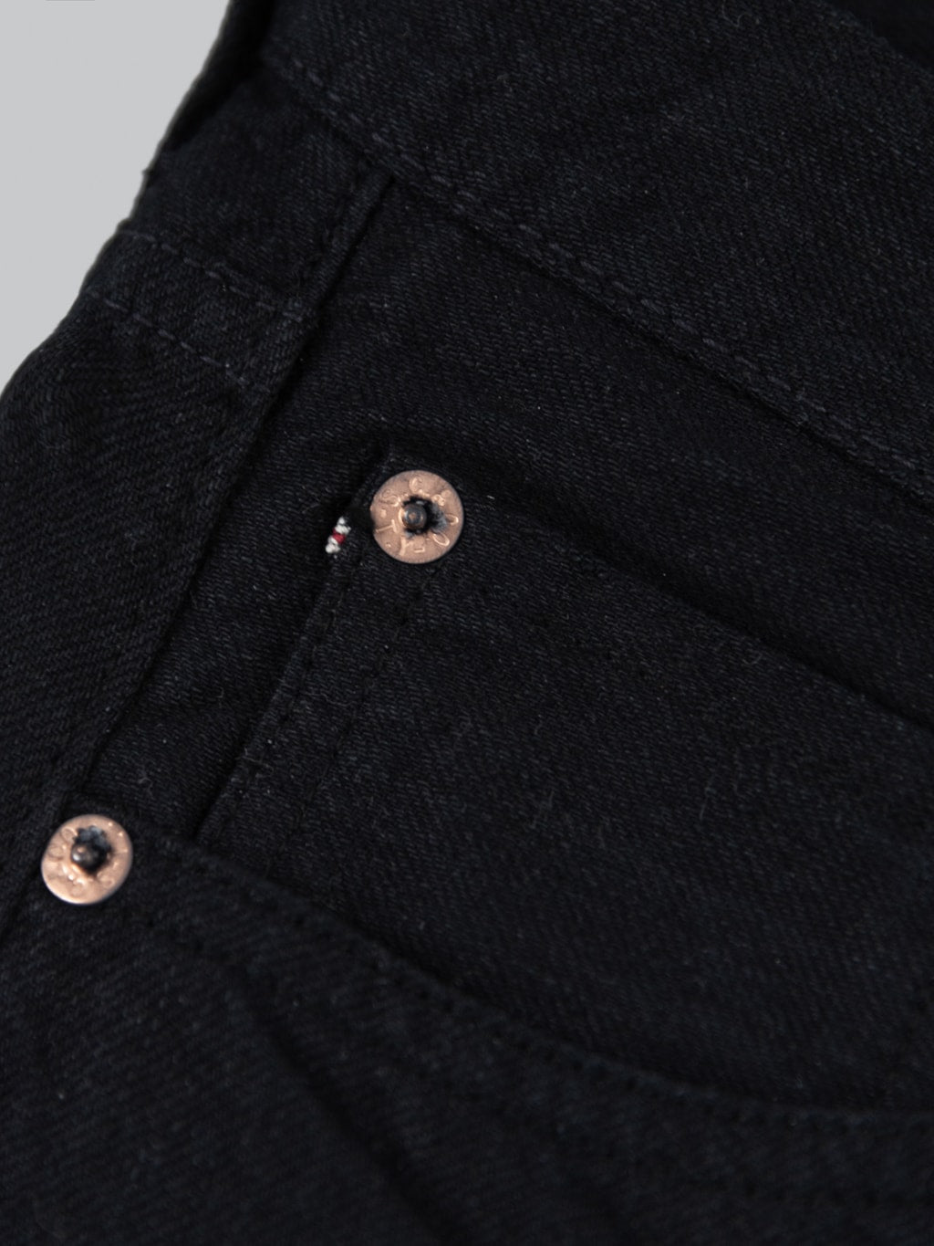 Sugar Cane Type III 13oz Black Denim Slim Jeans details
