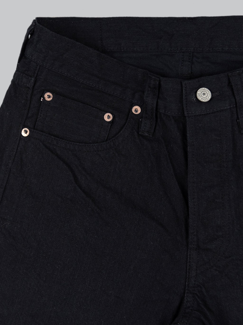 Sugar Cane Type III 13oz Black Denim Slim Jeans rivets