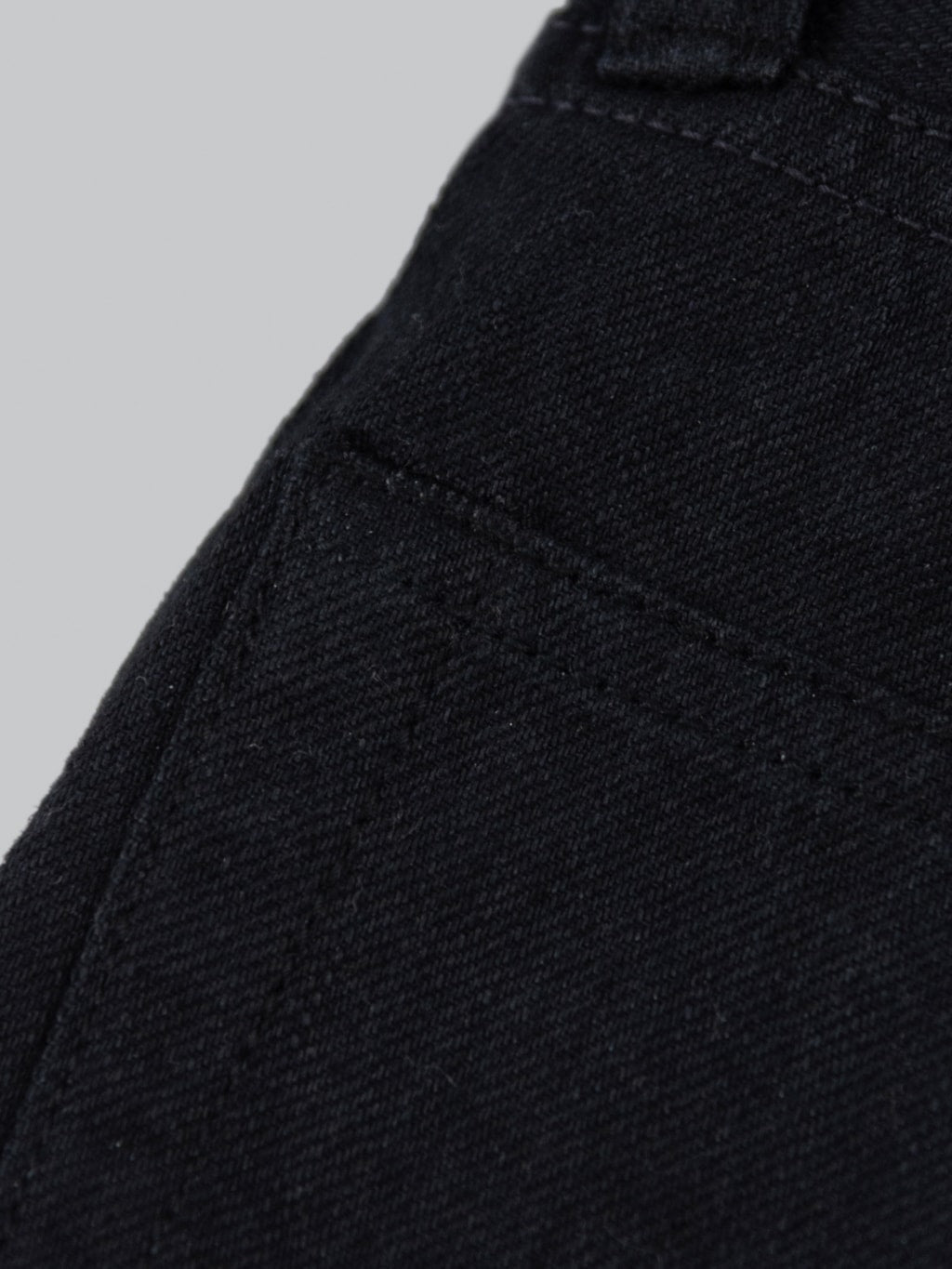 Sugar Cane Type III 13oz Black Denim Slim Jeans seam