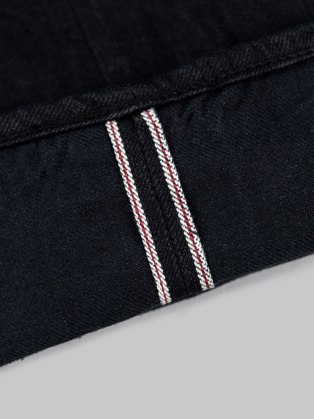 Sugar Cane Type III 13oz Black Denim Slim Jeans selvedge closeup