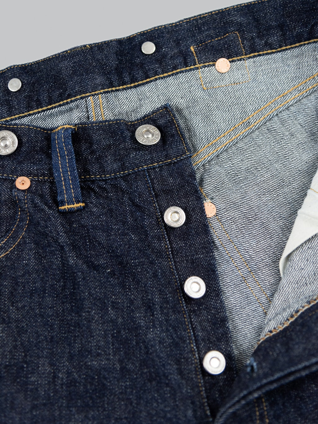 TCB 20s indigo Jeans one wash vintage style buttons