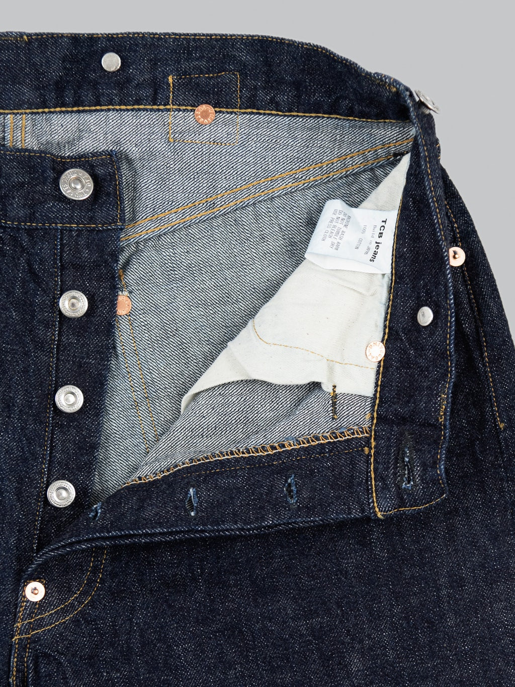 TCB 20s indigo Jeans one wash interior