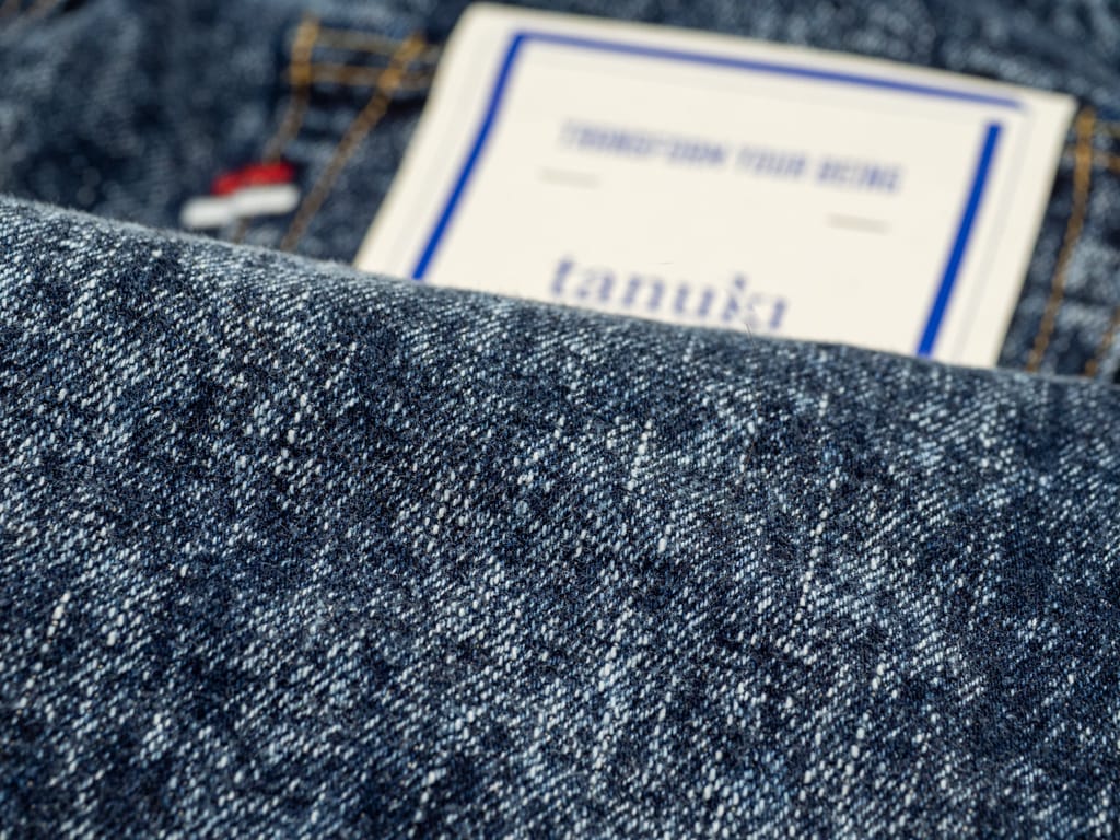 Tanuki Natural Acid Wash High Tapered Jeans Denim