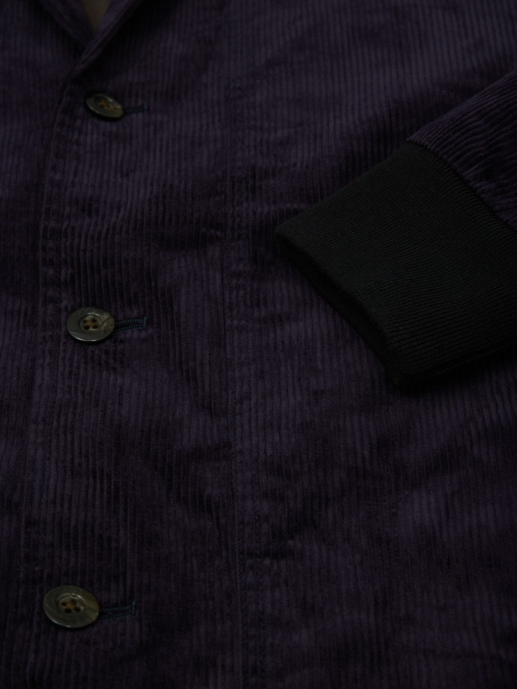 Tanuki Sazanami Corduroy natural indigo dyed Jacket elastic cuff