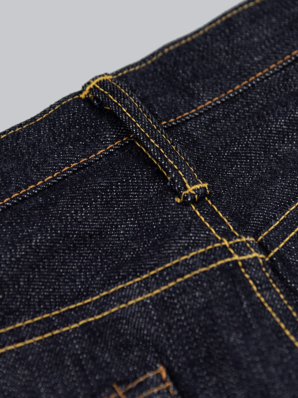 The Flat Head 3002 14.5oz Slim Tapered selvedge Jeans belt loop