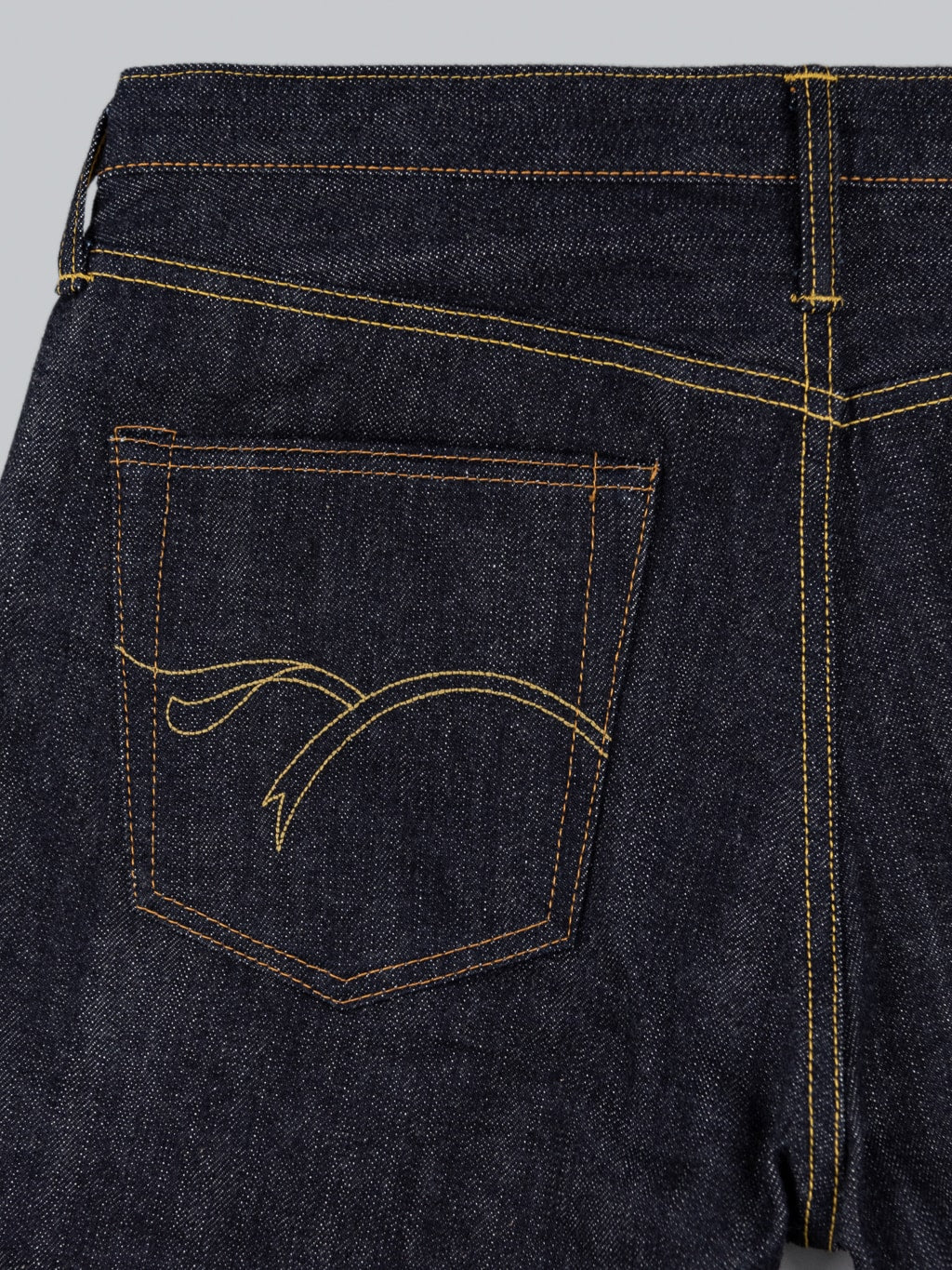 The Flat Head 3002 14.5oz Slim Tapered selvedge Jeans pocket stitching