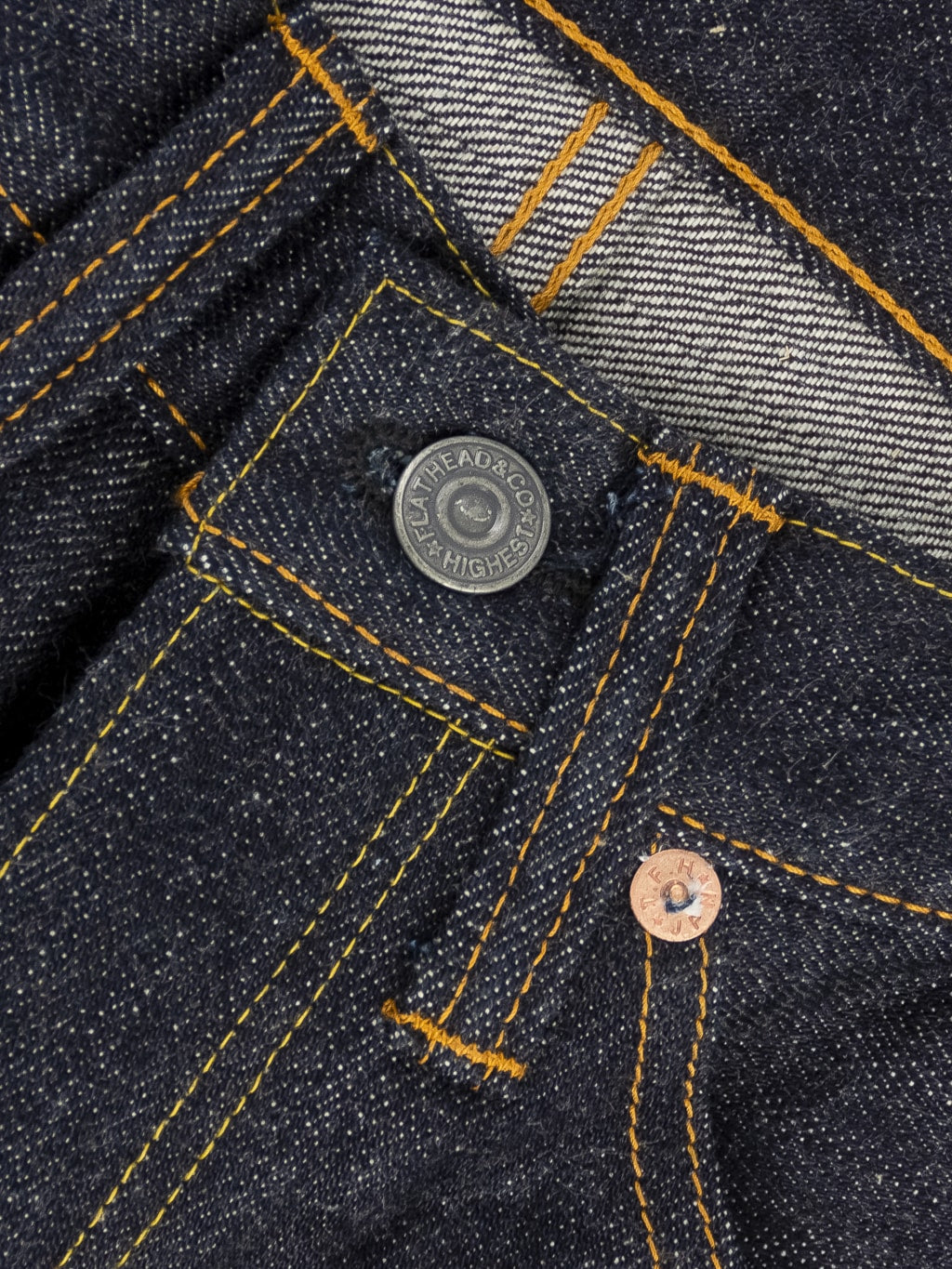 The Flat Head 3004 Regular Straight Jeans  button closeup