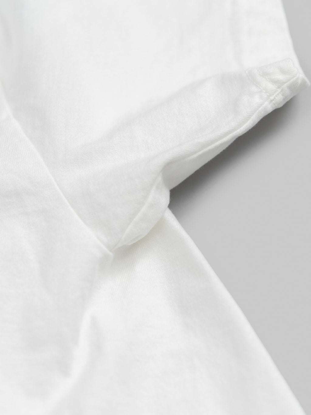The Flat Head Plain Heavyweight TShirt white cotton closeup