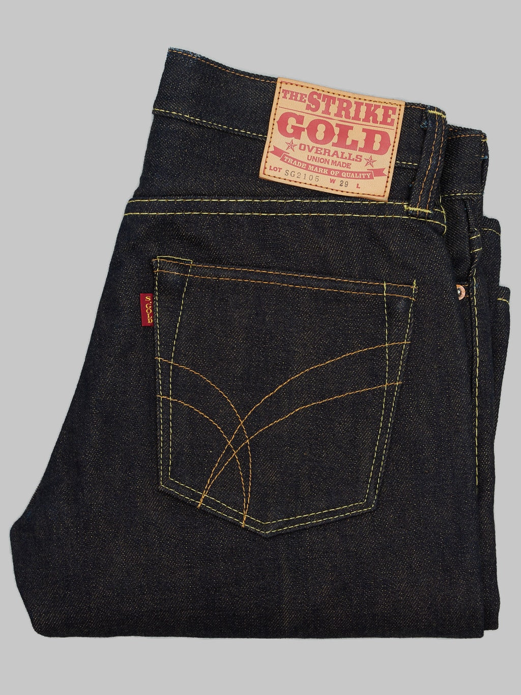 The Strike Gold Brown Weft Slim Jeans japan made