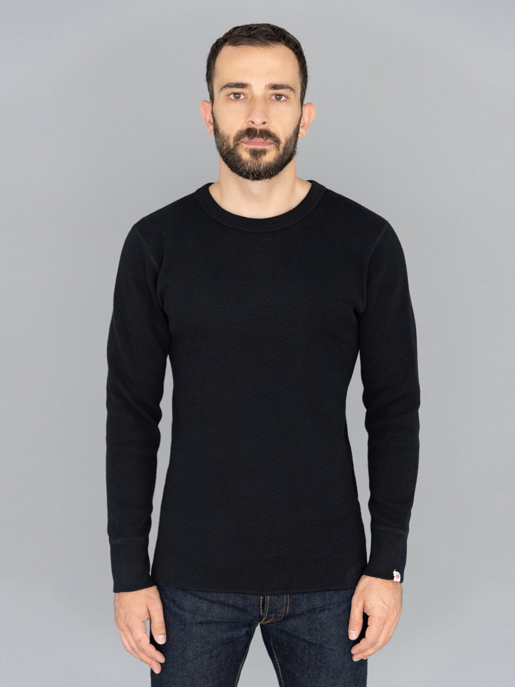 UES Double Honeycomb Thermal TShirt Black slim cut