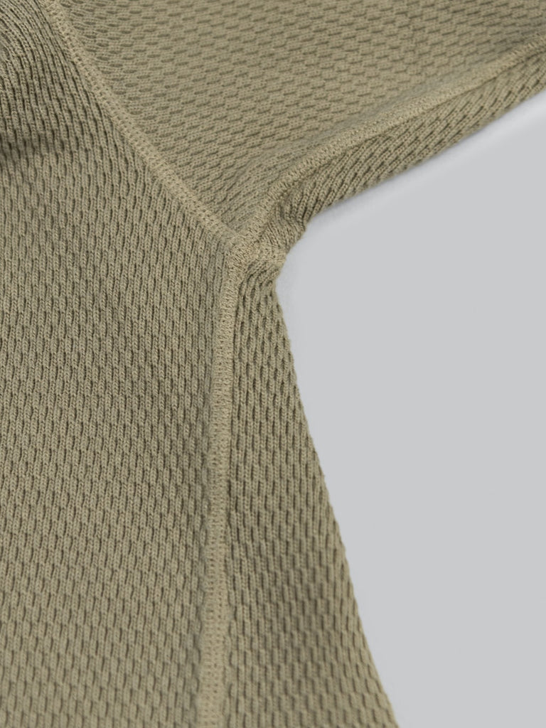 UES Double Honeycomb Thermal TShirt Olive seams
