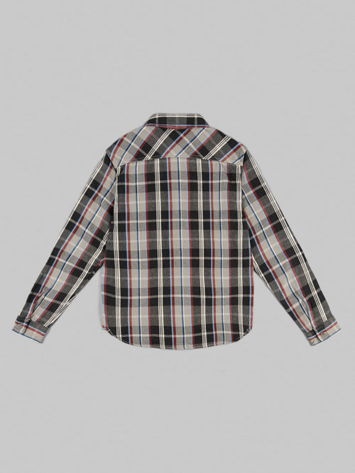UES Heavy selvedge Flannel Shirt Grey back
