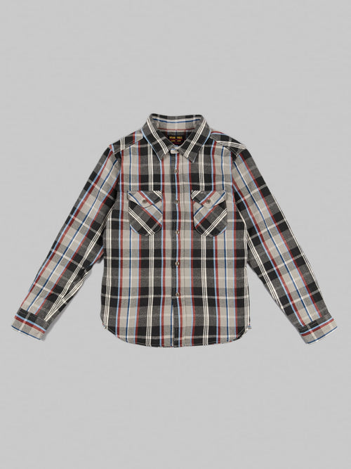 UES Heavy selvedge Flannel Shirt Grey front