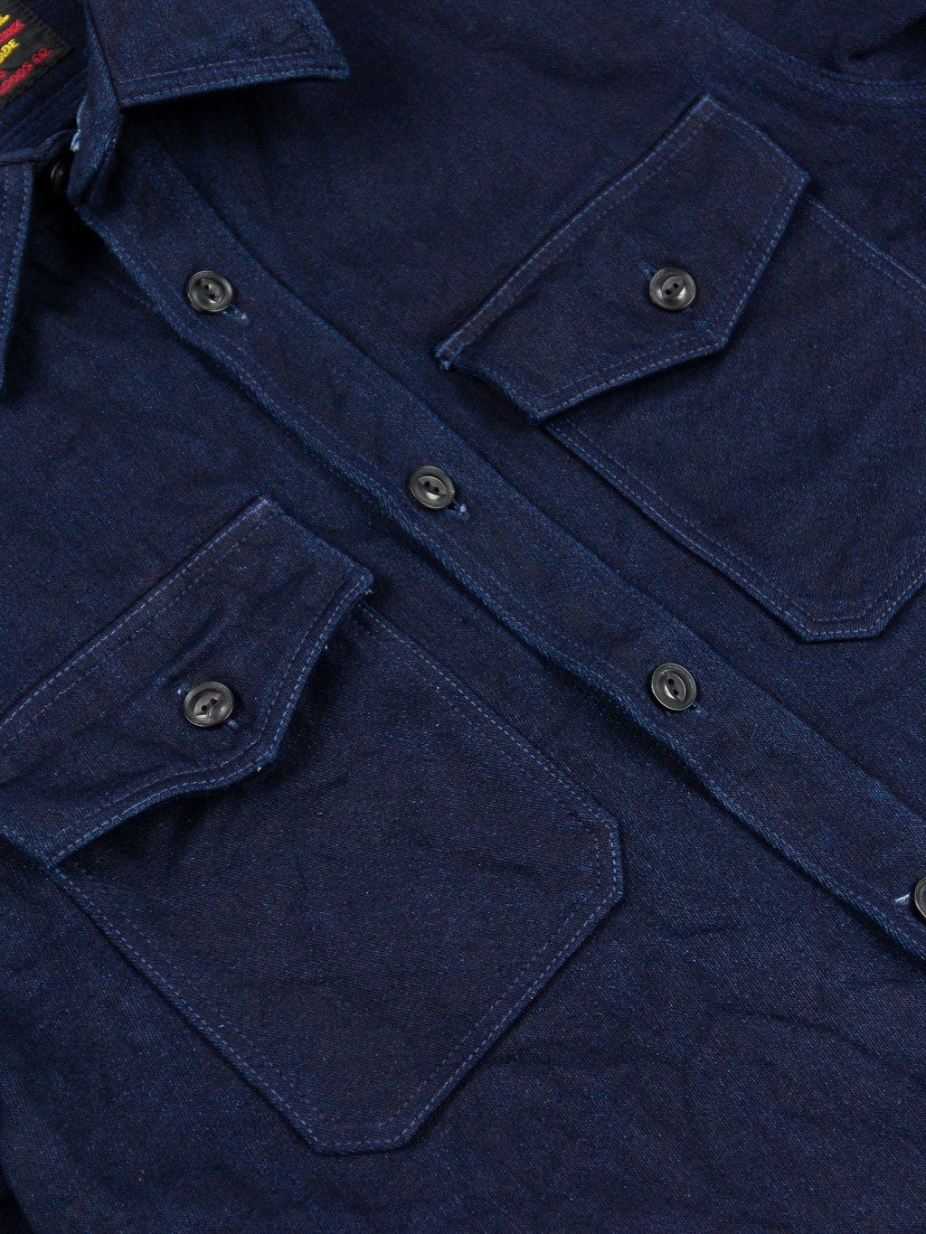 UES Indigo Extra Heavy Indigo Tricotine Shirt chest