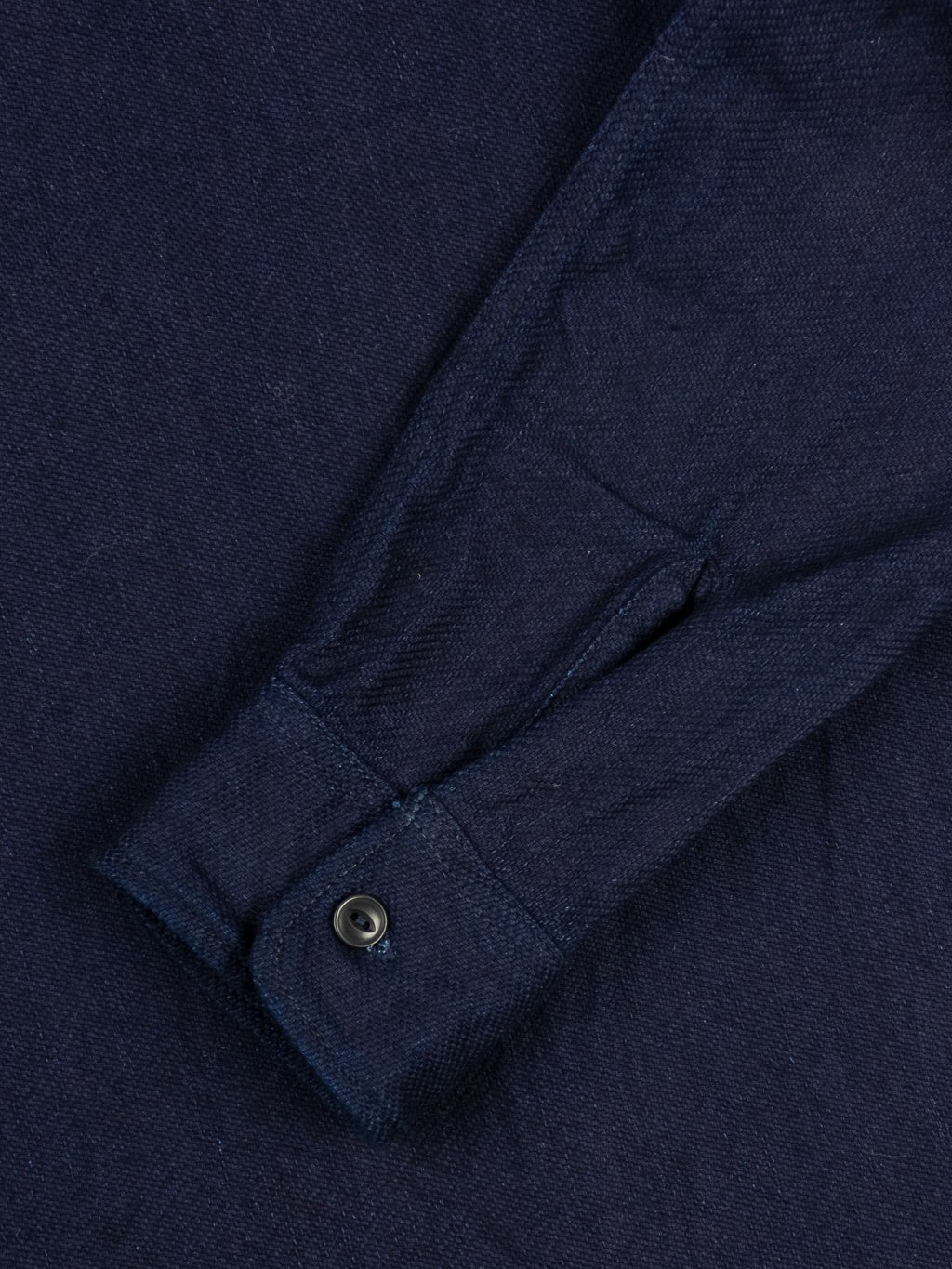 UES Indigo Heavy Selvedge Flannel Shirt cuff 