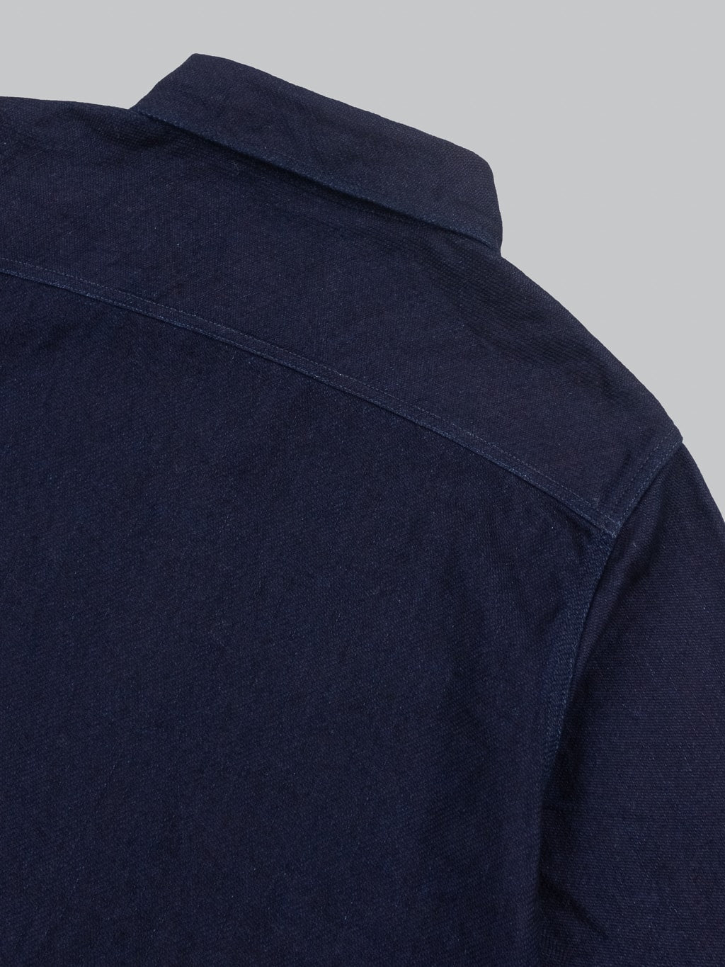 UES Indigo Heavy Selvedge Flannel Shirt back seams