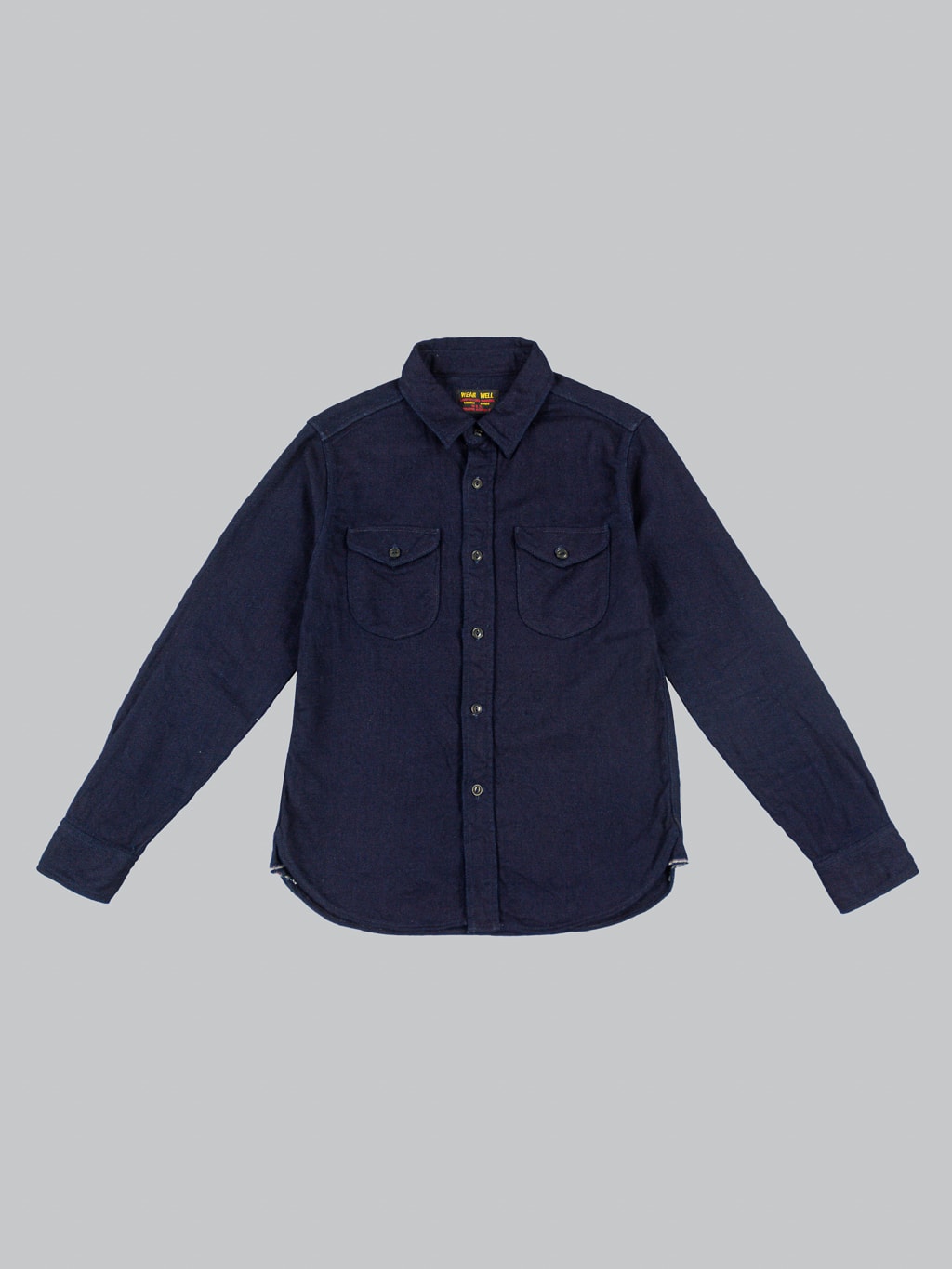 UES Indigo Heavy Selvedge Flannel Shirt front view