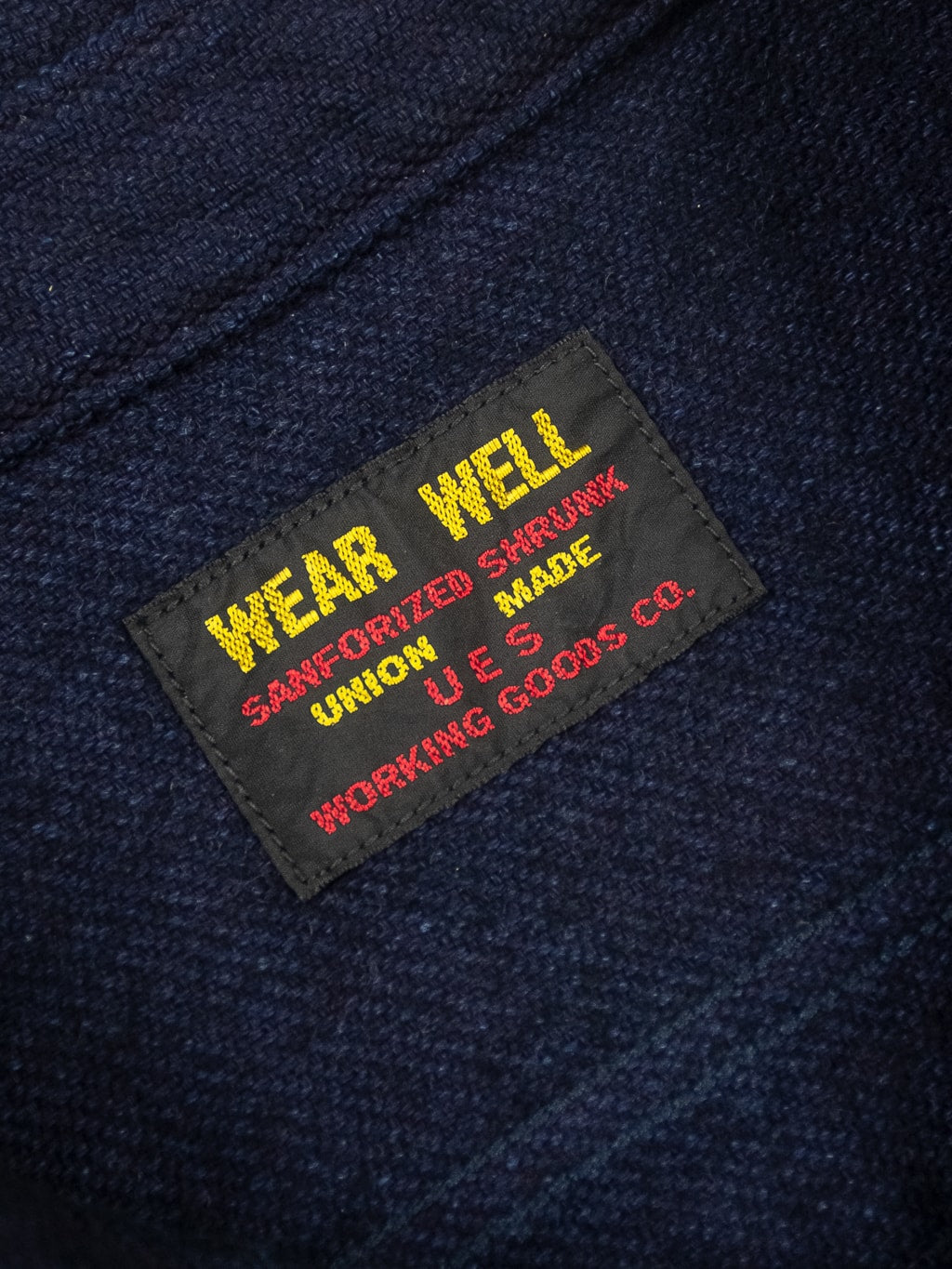 UES Indigo Heavy Selvedge Flannel Shirt brand tag